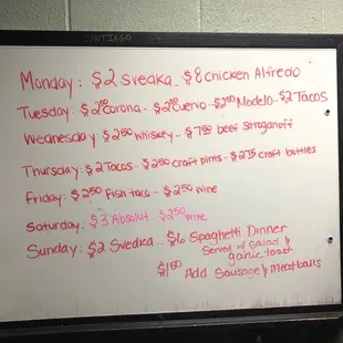 Weekly specials