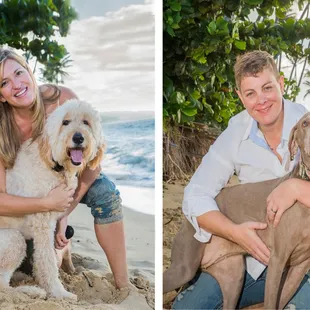 Family portait on the beach.... couple, lgbt, beach, portrait, dogs, pet photography, hawaii pet photography, hawaii portrait photographer