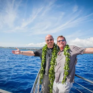 the loveboat grooms! hawaii gay wedding, lgbt, boat cruise, hawaii wedding, diamond head, ocean, waikiki