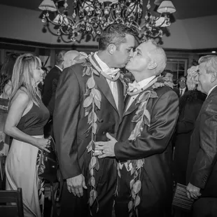 IT'S ALL ABOUT THE KISS! lgbt, wedding, hawaii gay wedding, destination wedding, LGBT destination wedding, grooms, kiss, love equals love