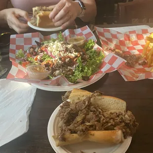 Philly Cheesesteaks.  KellyAnne Salad