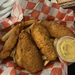 Chicken fingers with honey mustard