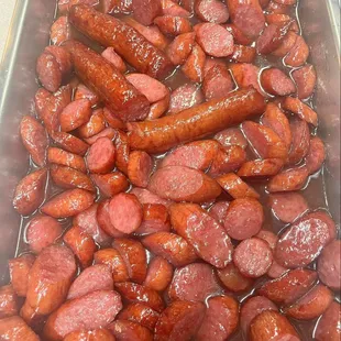 Famous secret sauce Kielbasa.  You must try it.