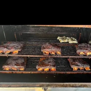 Dino ribs on the smoker!