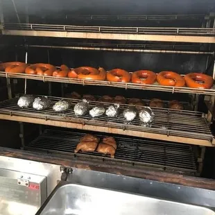 a rack of donuts