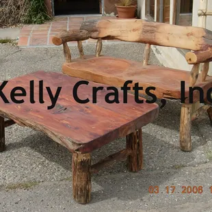 Kelly Crafts Imported Rustic Bench set