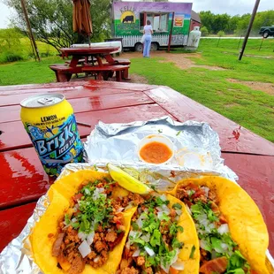 3 al pastor style beef tacos