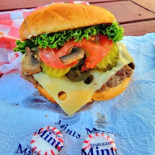 Mushroom Swiss Cheeseburger