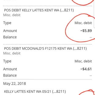 Ordered the EXACT same drink 3 days in a row.  Each day I was charged a different amount for the  drink. Strange.