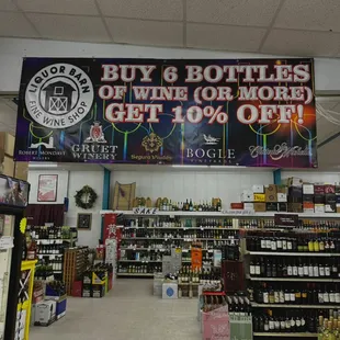 10% off on 6 or more bottles of wine!