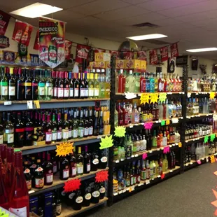 a wide selection of liquors