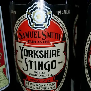 two bottles of samuel smith yorkshire stingo