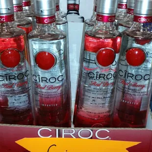 a variety of bottles of alcohol