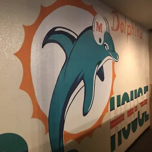 the dolphins logo on the wall