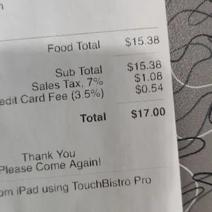 Credit card surcharge added even if you're not using a credit card!