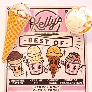 three scoops of ice cream