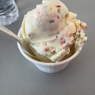 Cake batter ice cream