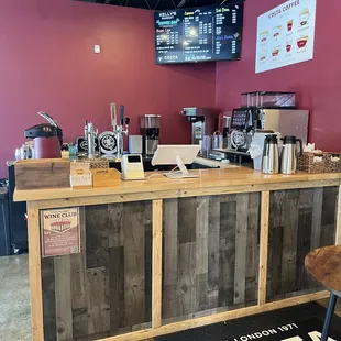 a coffee shop counter