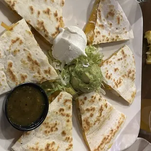 Quesadillas with Green Chile's and Cheese