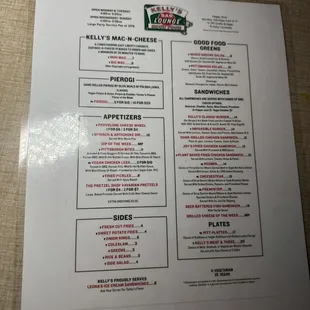 Food menu