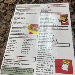 Menu back