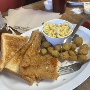 2 piece Catfish Dinner w/ Mac &amp; Cheese and Fried Okra