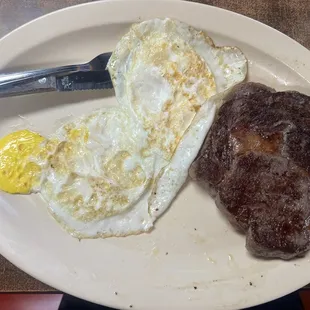 Two 2 Eggs &amp; 8 oz. Ribeye