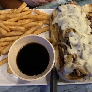 Philly cheese steak sandwich.