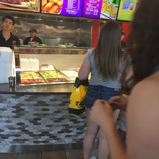 a woman ordering food