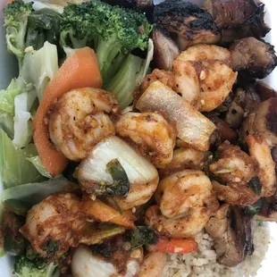 Bourbon Chicken with Shrimp