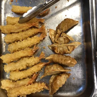 Shrimp tempura   Potstickers