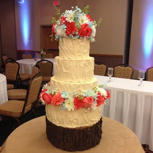 a three - tiered wedding cake