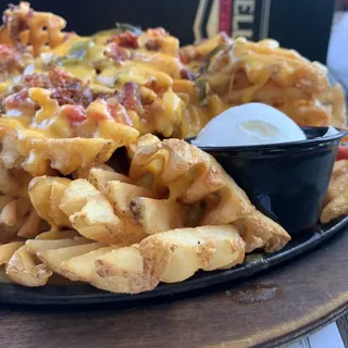 Bacon Poblano Waffle Cheese Fries