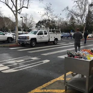 This is the view standing in front of the snack shack. This shack is n the HOMEDEPOT parking lot.
