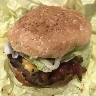 Bacon cheeseburger- I've had this two days in a row now. So good.