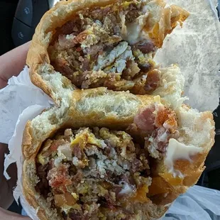 Breakfast Torta with bacon