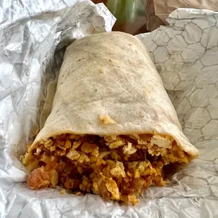 Chorizo breakfast burrito