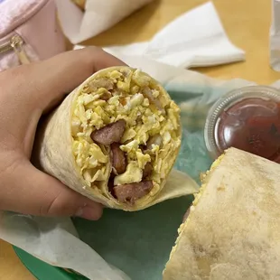 Polish Sausage Breakfast Burrito
