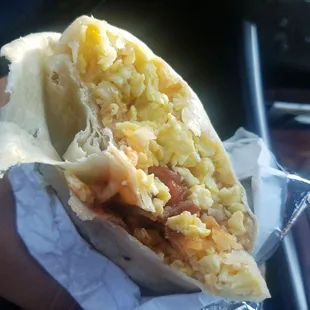 Eggs and Bacon Burrito