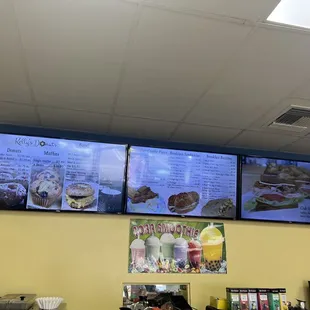 menus on the wall