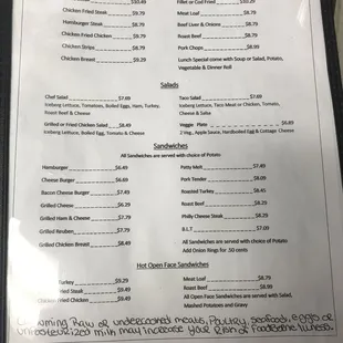 Our menu