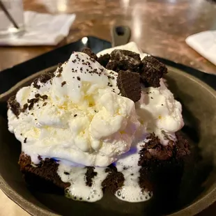 Brownie and Vanilla Ice Cream