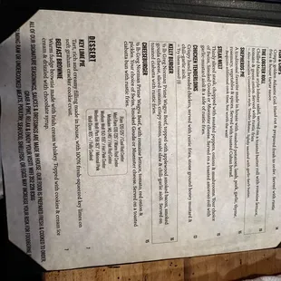 menu
