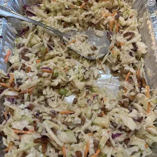 Apple pecan coleslaw is a must order