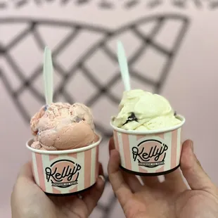 two cups of ice cream