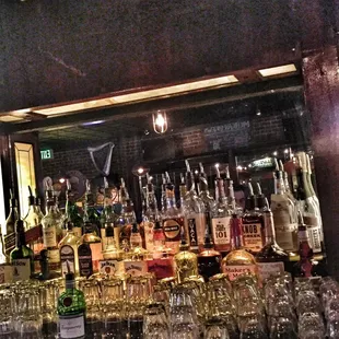 a bar full of liquor