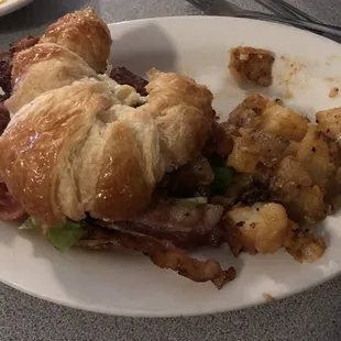 BLT Croissant and home fries.  Delicious!