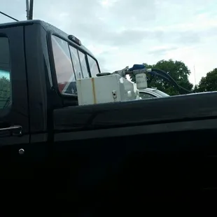 Confederate Flag on one of the patron&apos;s truck. Unfortunately, this may increase business.