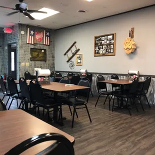 the dining area of the restaurant