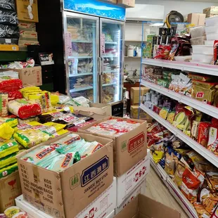 Besides dried goods, there are refrigerated items